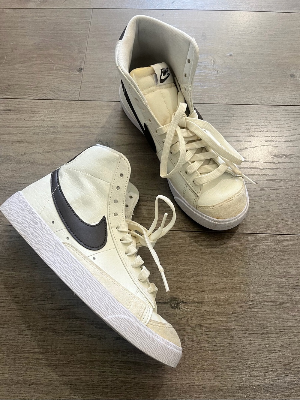 Nike Blazer Mid High Cream with Black Swoosh